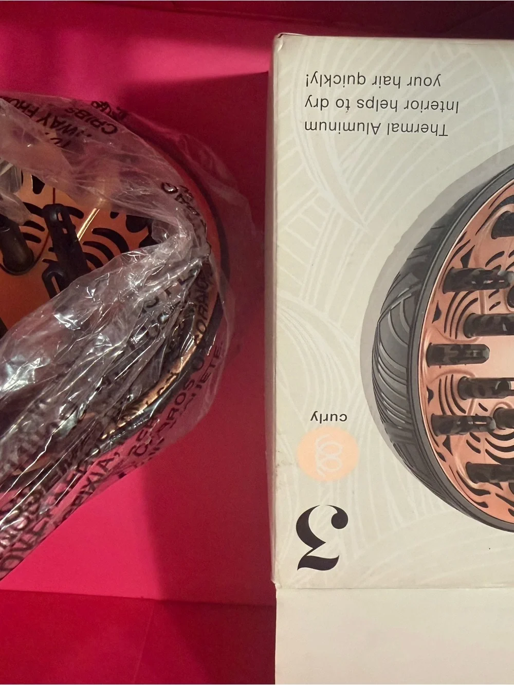 Save the Curl Hair Diffuser - Black with Rose Gold Interior